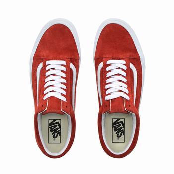 Damske Tenisky Vans Pig Suede Old Skool Tmavo Červené/Biele VA47JNBYL